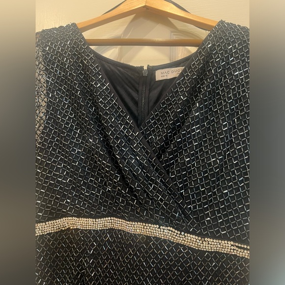 Mac Duggal BEADED BUTTERFLY SLEEVE COLUMN GOWN - Picture 12 of 16